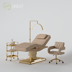 Lit de massage électrique moderne de luxe à 3 moteurs, réglable, pour soins de beauté, spa médical, esthétique et soins du visage - Product Image 1