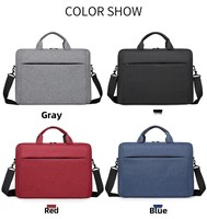 Sac pour ordinateur portable en polyester avec logo personnalisé, bandoulière et sangle pour chariot, facile à fixer sur les bagages pour le travail ou les voyages