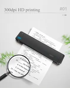 Mini impresora térmica portátil de tamaño de papel A4, dispositivo de diseño inteligente, compatible con teléfono Android, inalámbrico