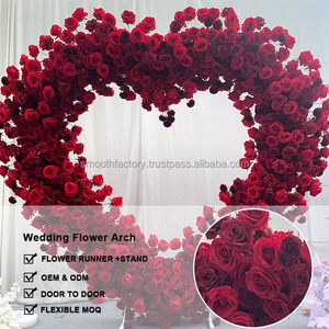 Arche de fleurs artificielles en rose rouge LEDA 2m, fabrication artisanale, personnalisation privée, arche florale en forme de cœur pour les propositions de mariage, toile de fond - Product Image 3