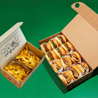 Fabricant de boîte à hamburger frites imprimée personnalisée boîte de nourriture sandwich à hamburger à emporter boîte d'emballage alimentaire jetable à emporter boîte à lunch