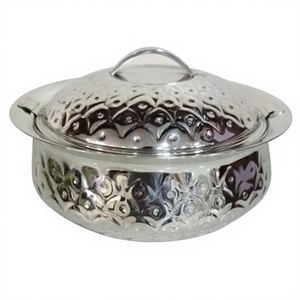 Vintage Stainless Steel Casserole Dish with <b>Lid</b> Round Polished Metal <b>Pot</b> for Gas and Induction Cookers Durable Design - Product Image 2