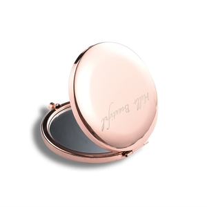 Promotional Gift Double Sides Custom Portable Folding Metal <b>Rose</b> <b>Gold</b> Cosmetic Pocket <b>Mirror</b> - Product Image 3