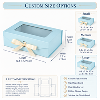 Boîte cadeau d'anniversaire bleue personnalisée avec fenêtre transparente, fermeture magnétique pliable, utilisée pour l'emballage de rouge à lèvres et de parfums