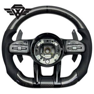 Volante di Ricambio Premium in Vera Fibra di Carbonio Compatibile con Mercedes Benz Classe C, Classe <span class=keywords><strong>E</strong></span>, Classe S, W204, W213, W223AMG 809 Stile Lusso - Product Image 1