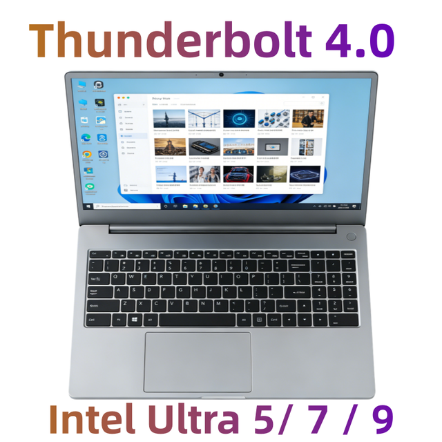 Brand New 15.6 Inch Intel Ultra 5 7 9 225H 255H 285H RAM DDR5 WIFI 6 Thunderbolt Metal Ordinateur Portable AI Laptop