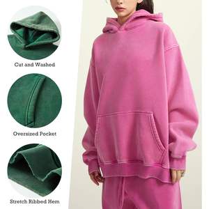 2025 paquete de 2 sudaderas con capucha Unisex Vintage de gran tamaño de algodón desgastado pesado con cremallera lavada con ácido para hombres, mujeres y parejas - Product Image 5