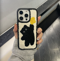 Étui en TPU avec design de nœud brodé, rectangle, iPhone 16 Pro Max, plusieurs modèles, motif floral, résistant aux chutes, style cartoon