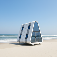 Villa capsule triangulaire à deux étages de 40 pieds, modulaire, préfabriquée, en acier, conteneur plat, design moderne, mobilier pour hôtels