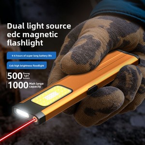 New Magnetic Double Light Source LED <b>Rechargeable</b> EDC <b>Flashlight</b> Mini Portable Outdoor Emergency Multi-Function Card Lamp - Product Image 2