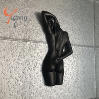 Artesanía de resina de diseño personalizado Sexy mujer hermosa desnuda modelo 3D escultura artística de fibra de vidrio para la pared del dormitorio de la sala de estar