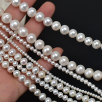 Perles d'eau douce naturelles semi-rondes 2-10mm, surface propre, matériau pour chaîne de pull, semi-finies, en vrac, pour bijoux féminins