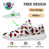 Chaussures de golf personnalisées à motif d'oiseau de dessin animé, baskets en maille respirante, design personnalisé, légères, pour la marche quotidienne et le sport