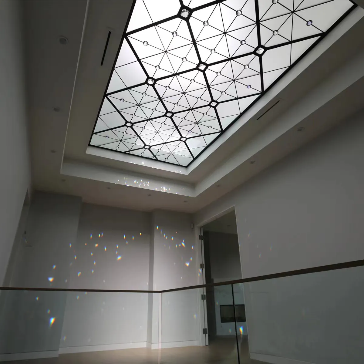 Vidrio templado personalizado techo de vidrio decorativo tragaluz de vidrio transparente tragaluz