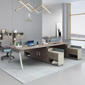 Liyu Golden desks manufacturer grey novel furniture light modern luxuos workstation tables led office furniture supplier