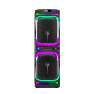 Enceinte de scène sans fil de 12 pouces pour DJ, karaoké, fête, chariot, 150 W, lumière LED RVB, double microphone, support de microphone intégré, batterie, télécommande - Product Image 1