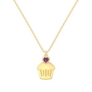 Dylam FIne Top High Jewel 14K Gold Plated Non Fade 925 Silver Link Chain 5A Zirconia <b>Ruby</b> Cake Pendant <b>Necklaces</b> for Women - Product Image 1