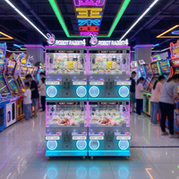 Machine de jeu d'arcade durable pour enfants, simulateur de grue à pinces pour 4 joueurs, machine à attraper les poupées, grue à pinces en métal OEM