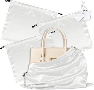 Bolsa de satén de seda con cordón para pelucas al por mayor, embalaje para paquetes de cabello, almacenamiento, regalo, con logo personalizado impreso, bolsa antipolvo para bolso - Product Image 3
