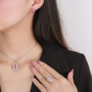 Été Nouveau produit Pendentif châtaigne d'eau Haut de gamme Fashion Light Luxury Zircon Ring Earring Set Accessories - Product Image 2