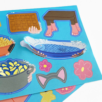 Pegatinas de Animales de Dibujos Animados, Adhesivos de Vinilo PVC Resistentes al Agua, para Álbumes de Recortes, Computadoras Portátiles, Teléfonos, Decoración de Habitaciones Infantiles