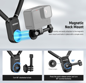 Adaptador de Montaje Magnético Flexible para Cuello NEEWER GP15 con Liberación Rápida para GoPro Hero, DJI Action, <span class=keywords><strong>Insta360</strong></span>, <span class=keywords><strong>iPhone</strong></span> - Product Image 4
