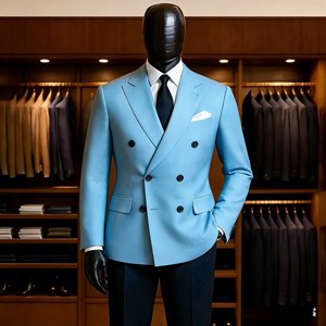 Costumes d'affaires formels pour hommes, 2 pièces, veste grise, pantalon noir, double boutonnage, revers pointus, Terno, vêtements sur mesure pour <span class=keywords><strong>homme</strong></span> - Product Image 5