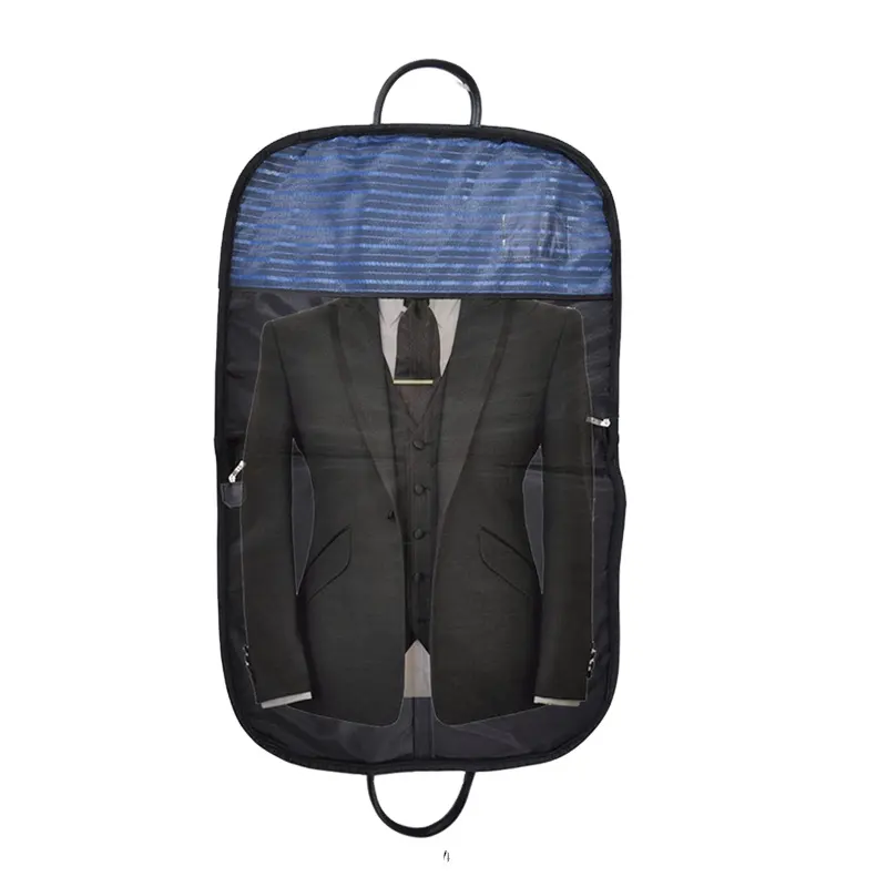 Yüksek sınıf Oxford kumaş iş seyahat toz torbası 600d siyah Zip takım elbise çantası özel Logo