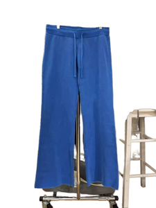 Pantalones Deportivos de Mujer Brandy BM Fashion, Cintura Alta Elástica con Botones, Azules, con Puños, de Spandex/Algodón, Estampados, Corte Regular, Estilo Vintage, Pierna Ancha - Product Image 1