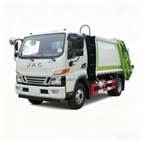 Camion à ordures compacteur à chargement arrière JAC 4x2 8CBM, camion de collecte des déchets hydraulique 120HP