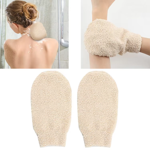 Logo personalizzato esfoliante <span class=keywords><strong>Sisal</strong></span> guanti doccia naturale corpo Scrubber corpo massaggiatore bellezza corpo scrub per il bagno e la doccia donna uomo - Product Image 4
