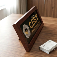 Maßgefertigter Holz-Auszeichnungsplakett-Rahmen Geschäfts-Lizenz-Zertifikat-Displayhalter für Büro-Schreibtisch-Dekoration