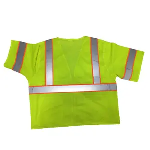 Gilet de sécurité de classe 3 pour hommes, jaune, sur la construction, avec logo, ANSI