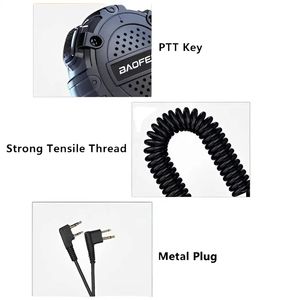 Baofeng ميكروفون أصلي احترافي محمول باليد <span class=keywords><strong>2</strong></span>-دبوس K نوع PTT <span class=keywords><strong>M</strong></span> ميكروفون مكبر صوت الكتف إكسسوارات جهاز اتصال لاسلكي - Product Image 6