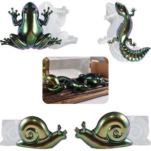 DM528 3D Katak Paskah Kadal Siput Bentuk Cetakan Silikon Epoksi Resin Hewan Ornamen Cetakan Casting - Product Image 1