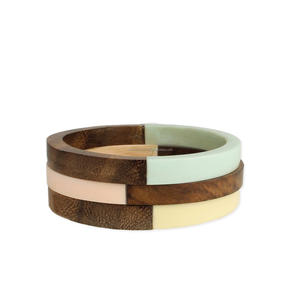 Andicraft-pulsera de madera y Resina 100% para mujer, brazalete, producto de diseñador, superventas - Product Image 4