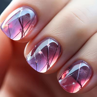 Uñas Postizas Cortas Estilo Hielo, Paquete de 24 Unidades, Novedad, Alta Calidad, Uñas Artificiales, Empaque Personalizado