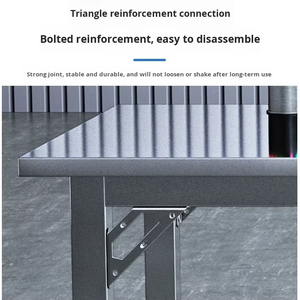 Table de comptoir autoportante en acier inoxydable 304, surface polie, matériau écologique, capacité de charge de 250 kg, utilisation en cuisine, 1 an - Product Image 5