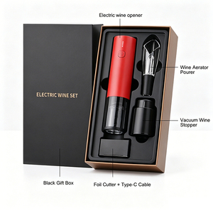 <span class=keywords><strong>Tire</strong></span>-<span class=keywords><strong>bouchon</strong></span> électrique rouge, meilleur cadeau de Noël, approvisionnement en gros, marque personnalisée, ouvre-bouteille de vin automatique rechargeable, coffret cadeau - Product Image 1