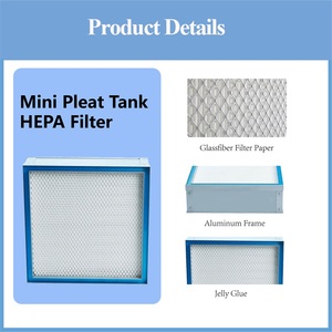Filtre HEPA mini-plissé à joint en <span class=keywords><strong>gel</strong></span>, haute capacité de retenue de poussière, prix de gros, pour salle blanche, FFU et <span class=keywords><strong>douche</strong></span> d'air - Product Image 2