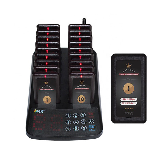 Touch Screen Pager Table Buzzer Wireless Cafe Restaurant Clinic Paging Call System with 315MHz 150m Range
