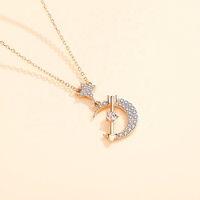 Bijoux de mode personnalisés pour femmes en argent sterling 925 cupidon amour flèche étoile lune collier pendentif pour couples petite amie cadeaux