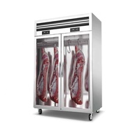 Vitrine d'Exposition Verticale Commerciale pour Viande, Modèle Suspendu avec Équipement de Réfrigération, Congélateur Sécurisé pour Viande Fraîche, Présentoir Antigaspi