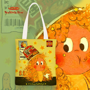 Sac à bandoulière en toile imprimé de dessins animés, petit sac à provisions réutilisable, grande capacité, sac à main, sac fourre-tout pour étudiants, vente en gros - Product Image 2