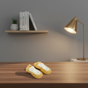 Wooden Lakshmi Paduka Pair Handmade – Traditional Paduka for <b>Mandir</b>, Pooja Room Decor, Festival, Wedding & Spiritual Rituals - Product Image 5