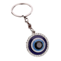 Porte-clés pendentif vintage hibou aux yeux bleus en alliage de zinc écologique, best-seller transfrontalier, cadeau d'affaires, design moderne