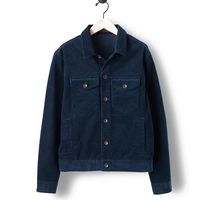 Veste en velours côtelé de haute qualité pour hommes classique revers à quatre boutons Plus hiver chaud couleur unie veste en velours côtelé