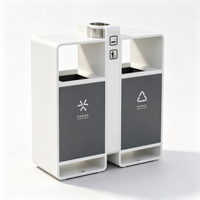 Poubelle de tri à base stable avec cendrier en acier, antirouille, pour usage extérieur sur les rues