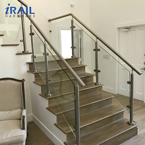 Rampe en verre trempé, balustrade et main courante en acier inoxydable 304, système de rampe de balcon/escalier moderne et durable, installation facile - Product Image 1