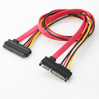 Sata7 + 15 Cable de extensión macho a hembra Cable de alimentación de datos de disco duro de cobre con chaqueta de PVC y blindaje trenzado